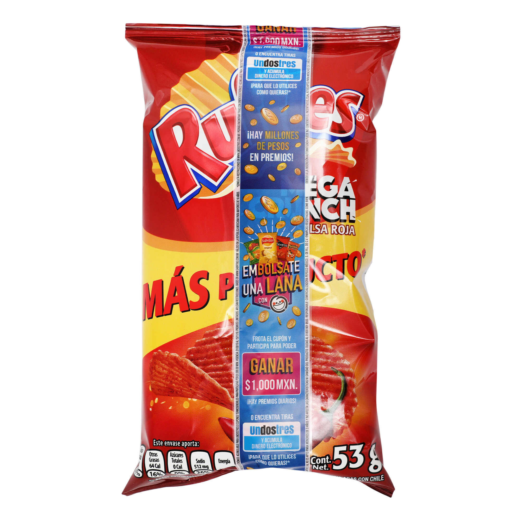 Papas Fritas Sabritas Ruffles Mega Crunch Salsa Roja 48 Gr - 7 Eleven ...